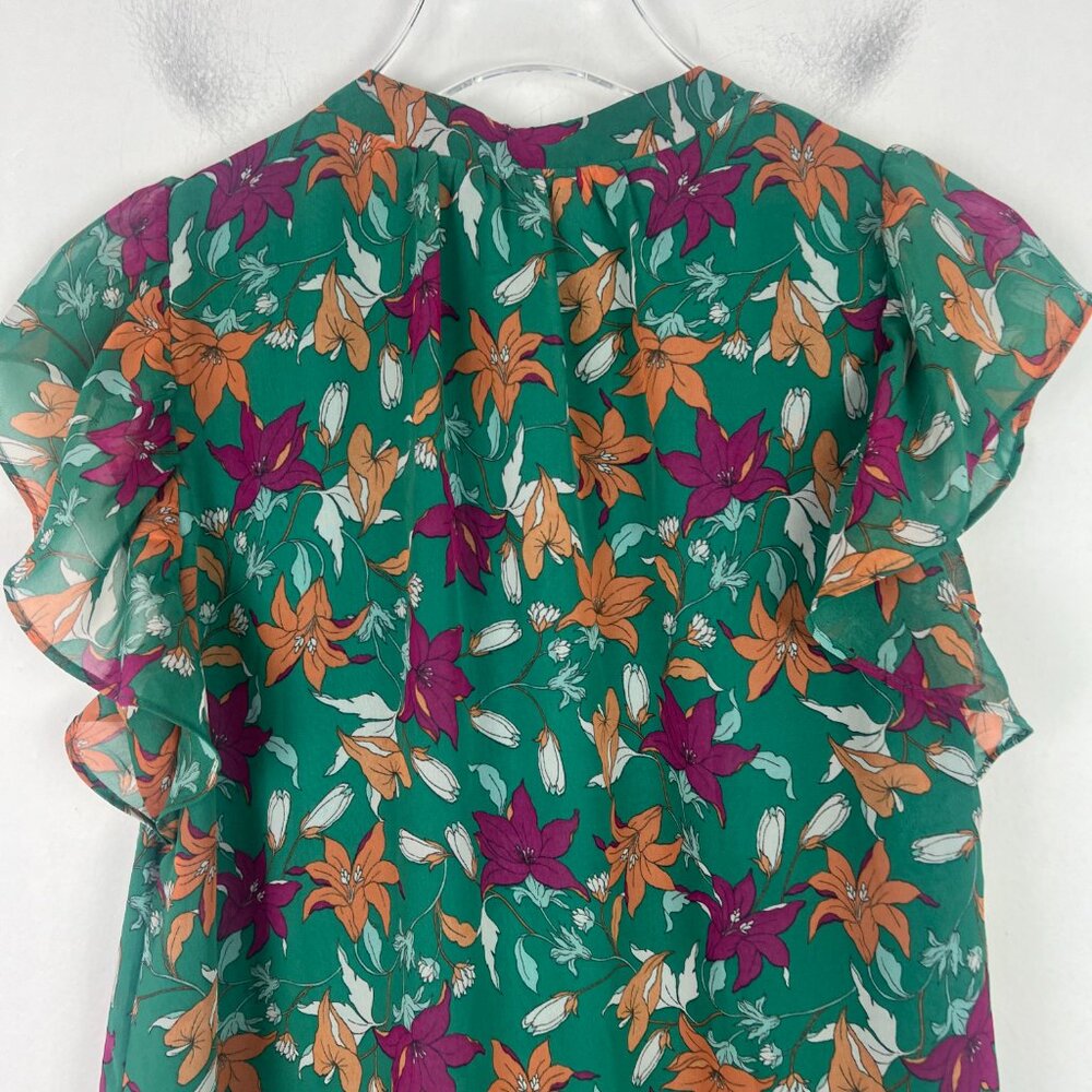 NWOT Stitch Fix Beacon Apparel Floral Ruffle Sleeve Top Size Small S NEW - Picture 9 of 10